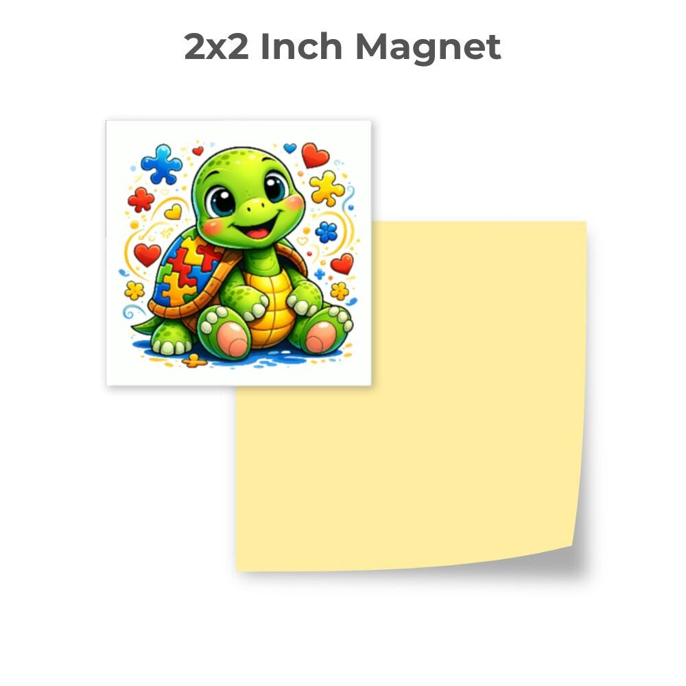 Autism Awareness Turtle Magnet 2"x2" Cute Fridge Desk Locker Decor Gift